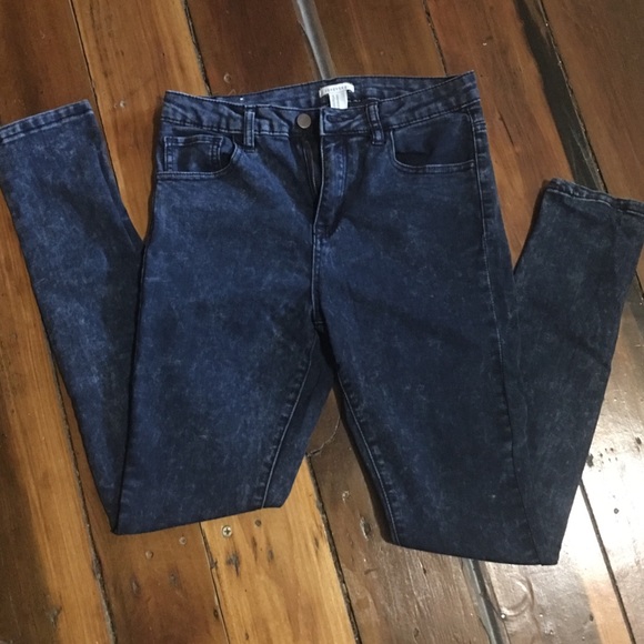 Forever 21 Denim - Forever 21 high waist dark acid wash skinny jeans
